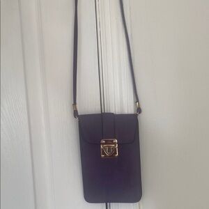 Purple Crossbody Bag with Gold Clasp